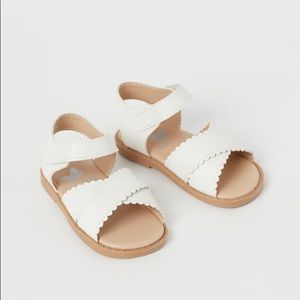 H&M White Faux Leather Sandals
